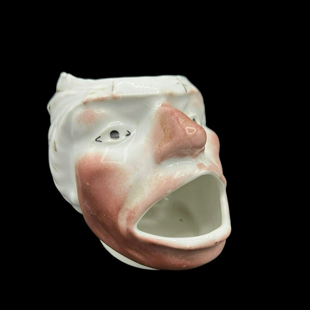 Antique Shaving Mug PM Bavaria Handled Native Indiginous Head Hand Painted